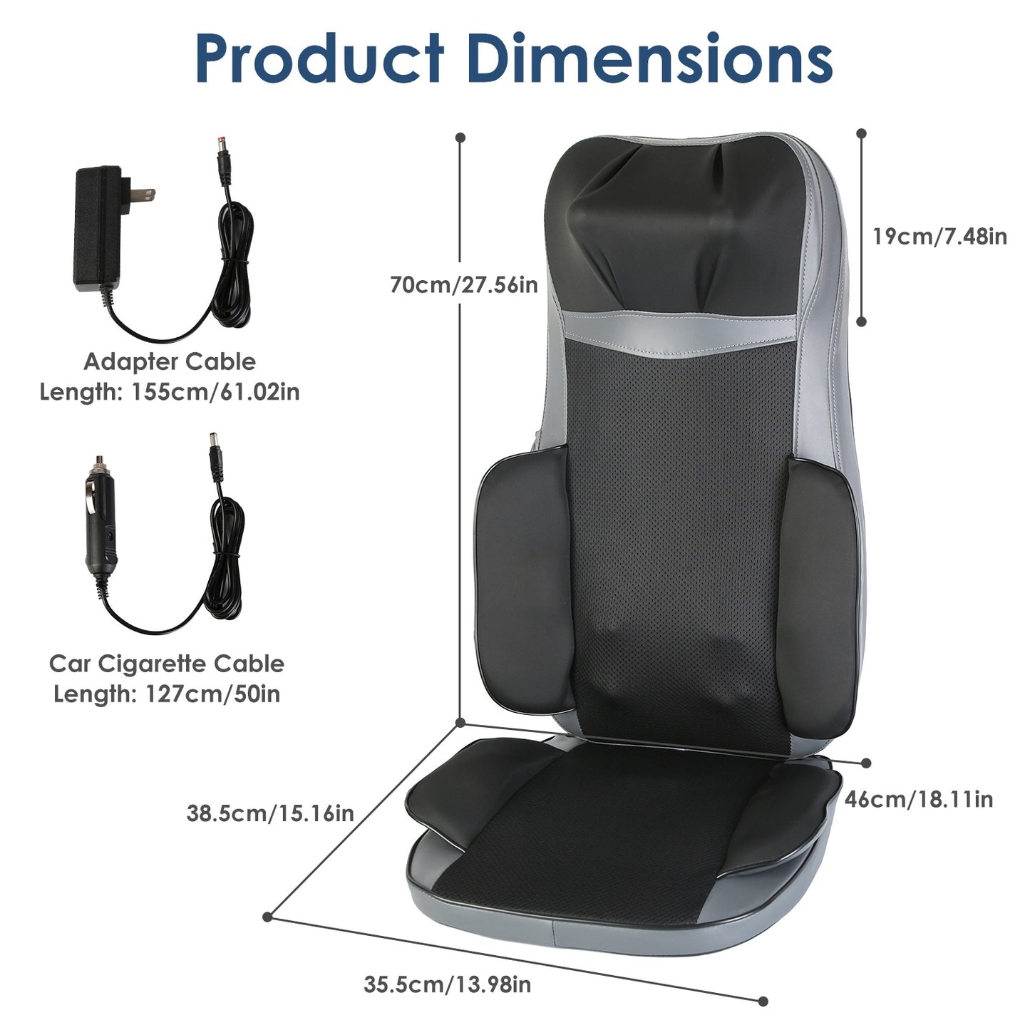 Shiatsu Full Body Massage Chair Pad With Heat 3D Kneading For Home Car Driver Seat