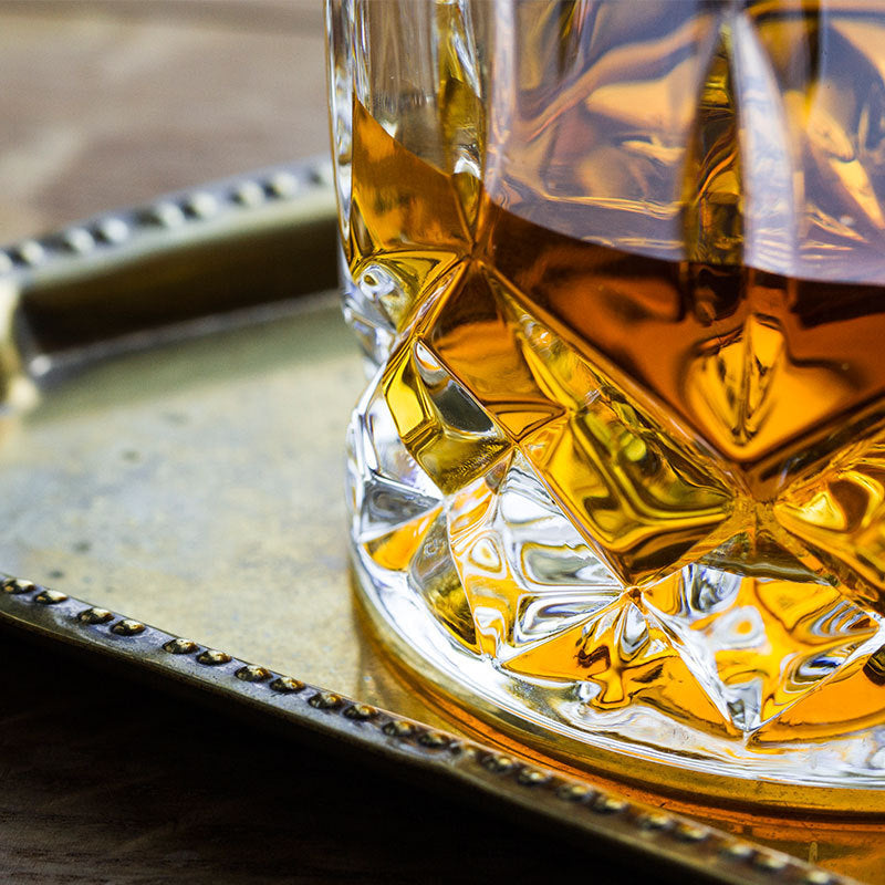 Whiskey Glass Japanese Crystal Sakura Wooden Box