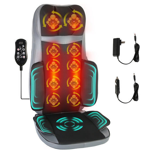 Shiatsu Full Body Massage Chair Pad With Heat 3D Kneading For Home Car Driver Seat