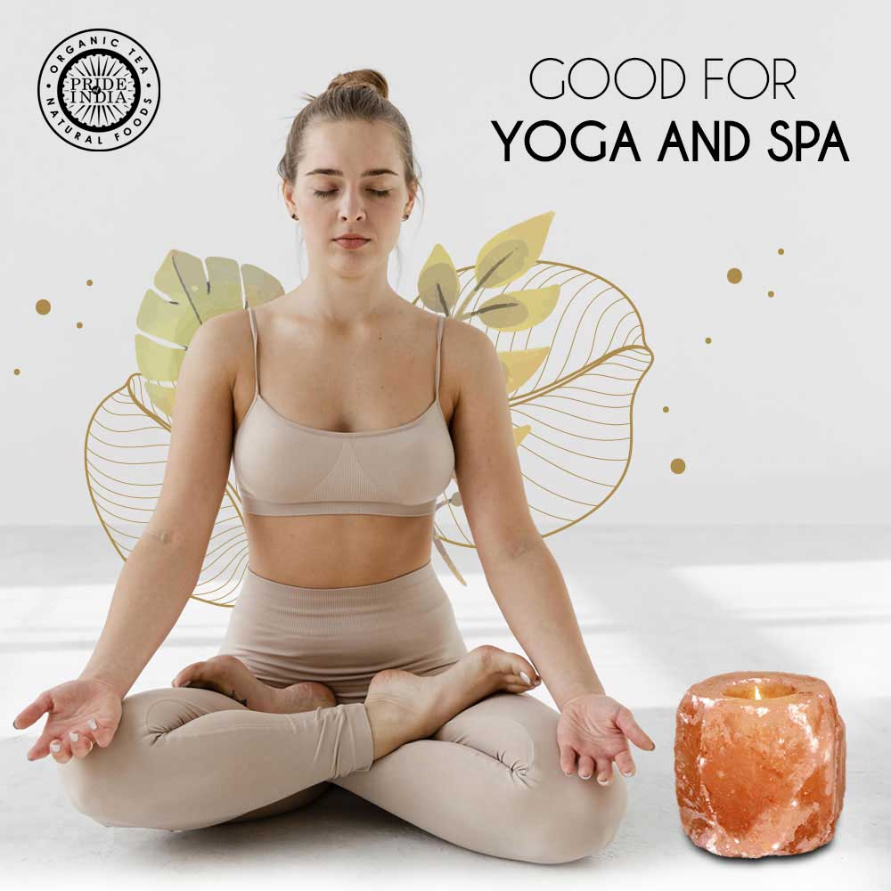 Himalayan Pink Salt Tea Light Holder – Salt Candle Holder – Room Décor Item – Great for Creating an Ambiance – Ideal for Home & Spa Uses – Natural Shape